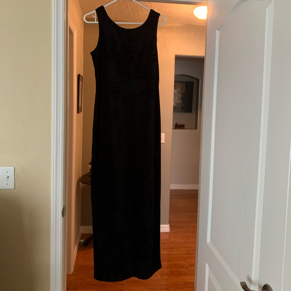 Long velvet flower dress